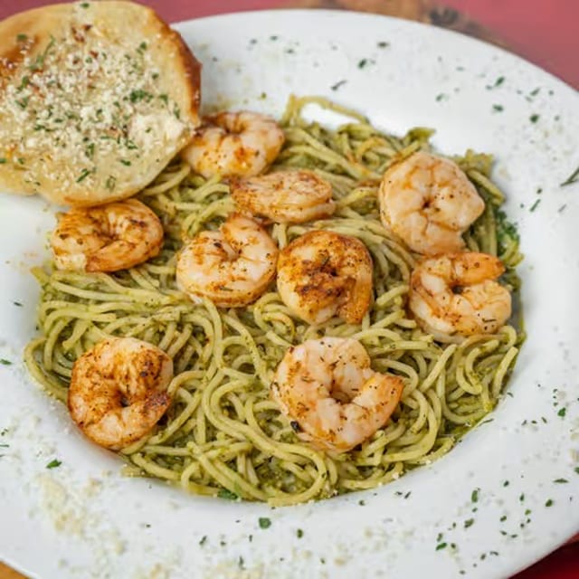 Shrimp Pesto Pasta.